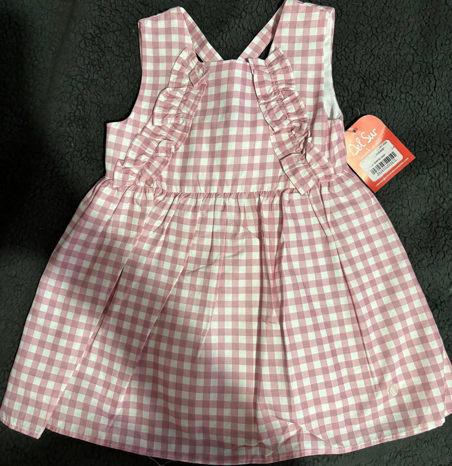 Pink Check Bowback Dress