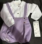 Purple Boys Brace Shorts Set