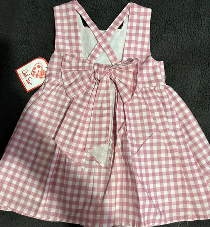 Pink Check Bowback Dress